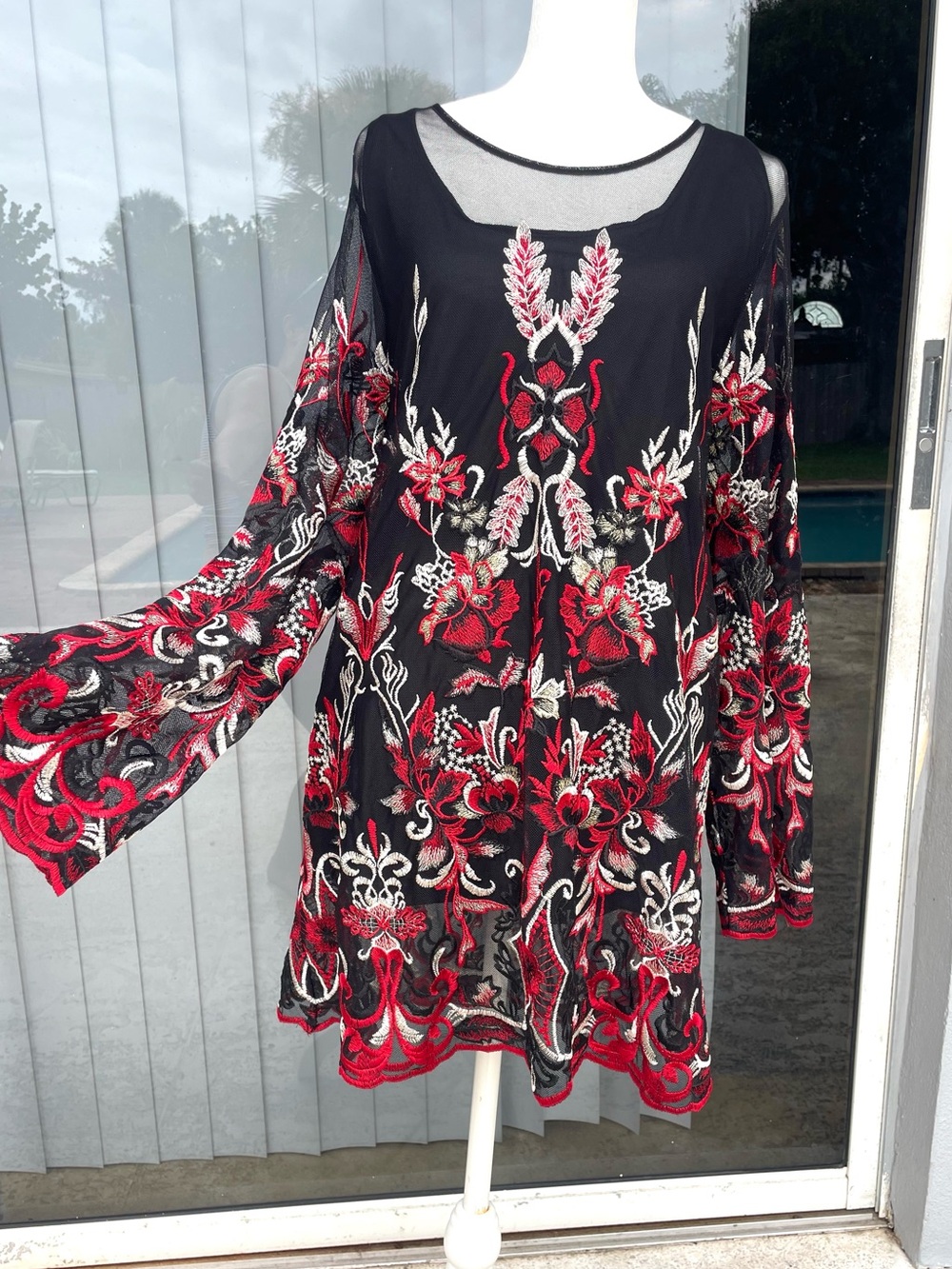REBA Black and Red Holiday Gala Dress Size XL